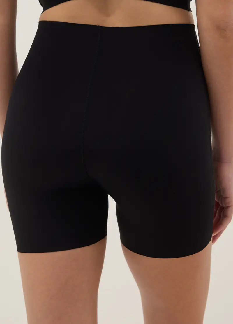 Shorts Neri Modellanti A Vita Alta Effetto Shaping, Donna, Nero miniatura 3