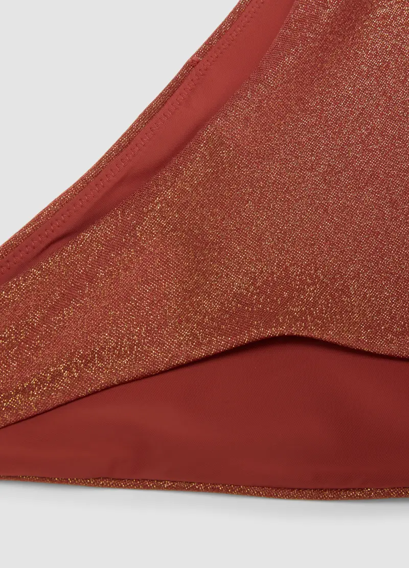 Slip Da Mare In Tessuto Elasticizzato Arancione Con Texture Glitterata, Donna, Arancione miniatura 2