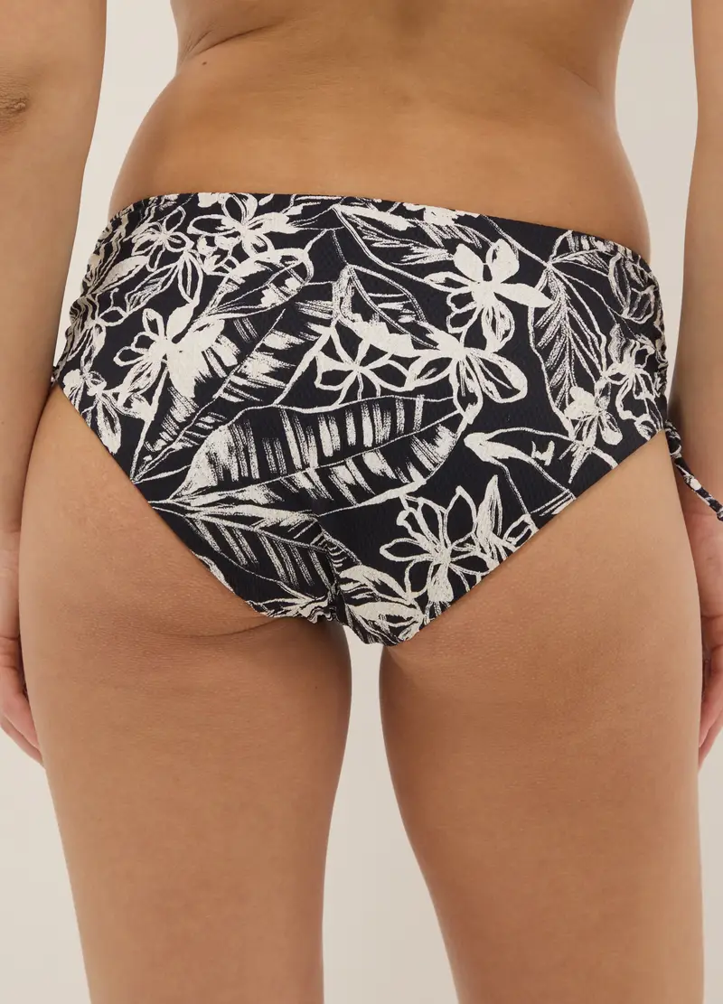 Slip Da Mare In Tessuto Elasticizzato Multicolor Con Motivo Floreale, Donna, Multicolor miniatura 3