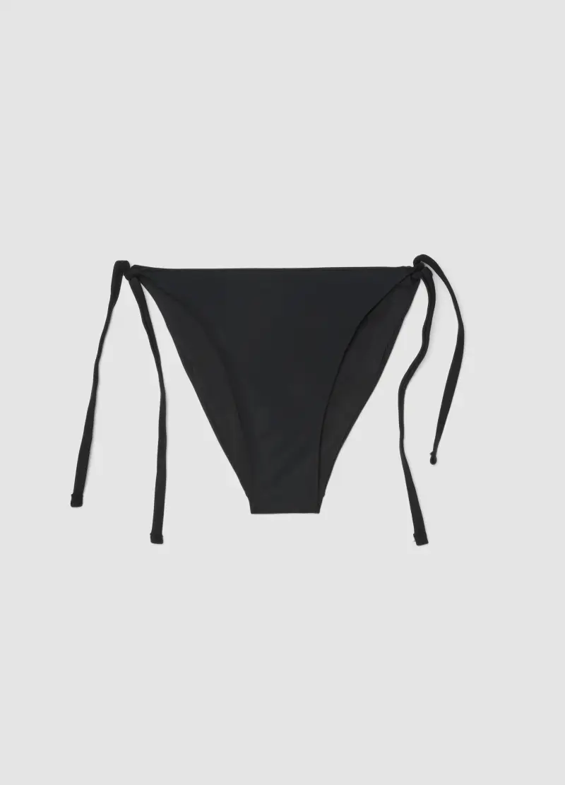 Slip Da Mare In Tessuto Elasticizzato Nero, Donna, Nero