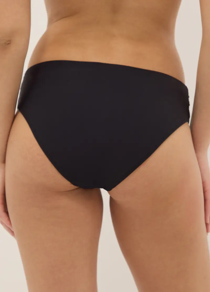 Slip Da Mare In Tessuto Elasticizzato Nero, Donna, Nero miniatura 3