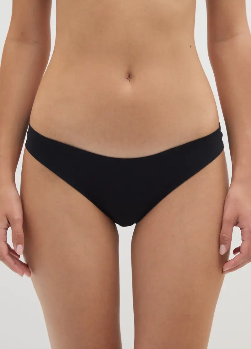 Slip In Cotone Elasticizzato Nero, Donna, Nero miniatura 2