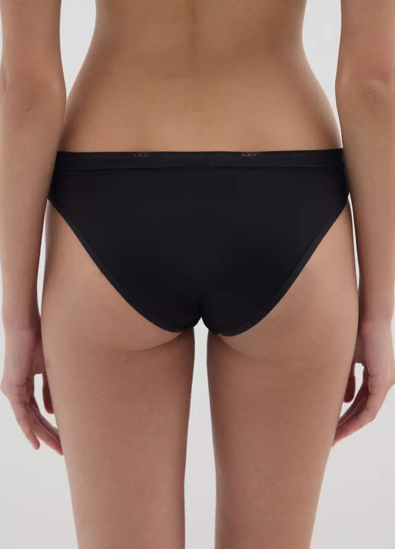 Slip Nero Regular Fit, Donna, Nero miniatura 3