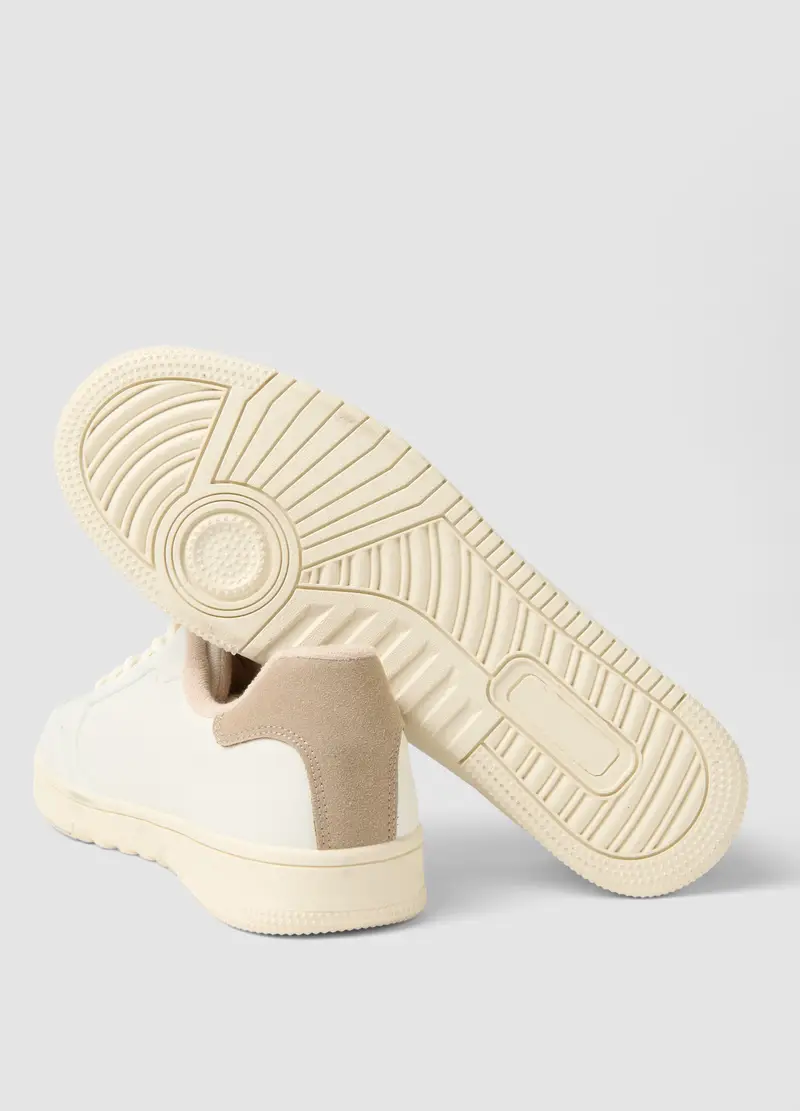 Sneakers Bianche E Beige Regular Fit, Uomo, Multicolor miniatura 3