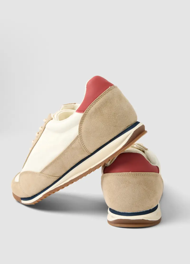 Sneakers In Vera Pelle Multicolor Con Suola Leggera, Uomo, Multicolor miniatura 3