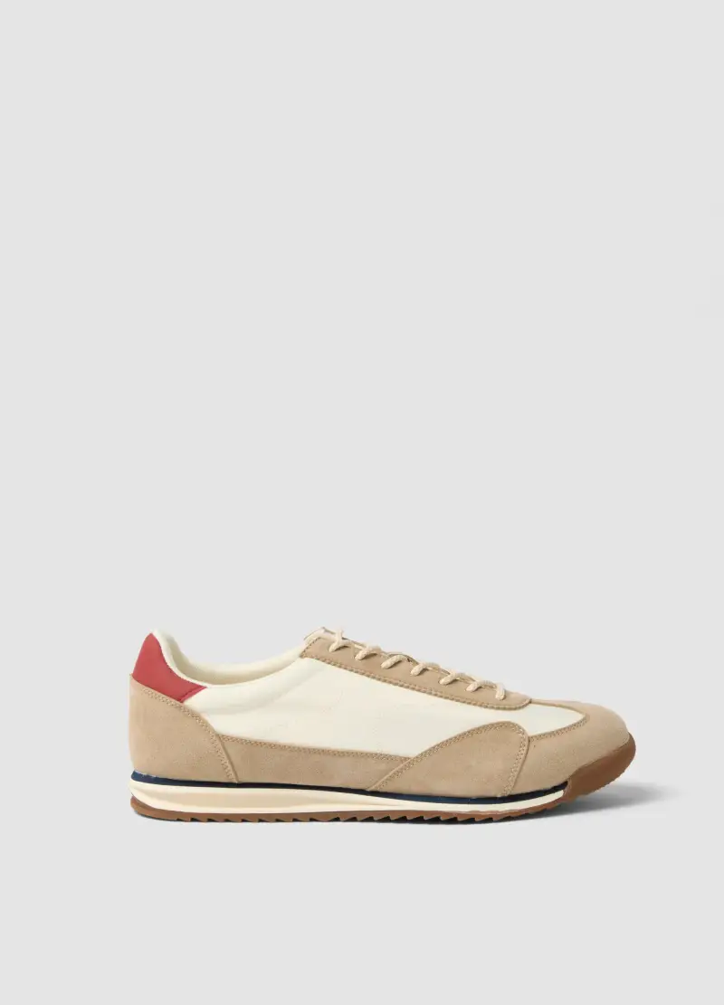 Sneakers In Vera Pelle Multicolor Con Suola Leggera, Uomo, Multicolor