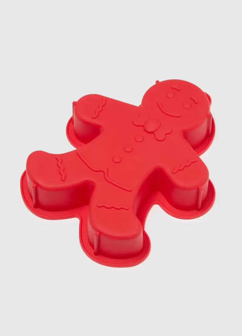 Stampo Natalizio Rosso In Silicone Per Dolci A Forma Di Gingerbread, Donna, Rosso miniatura 2
