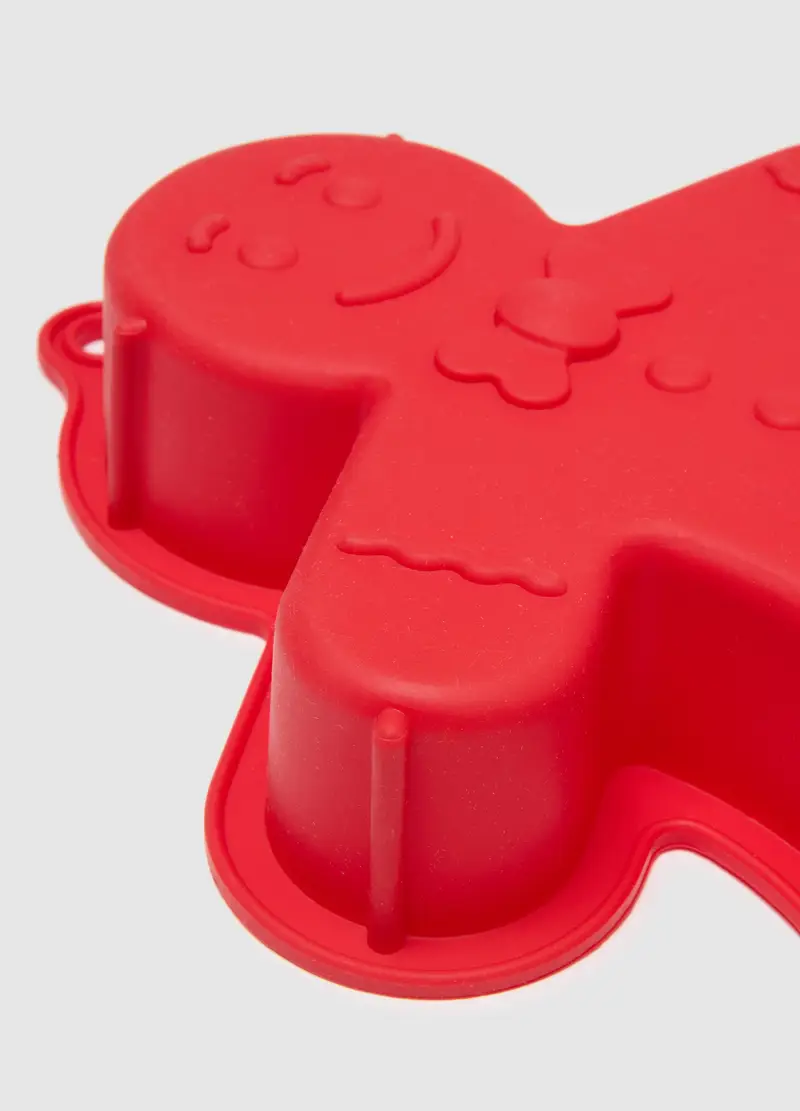 Stampo Natalizio Rosso In Silicone Per Dolci A Forma Di Gingerbread, Donna, Rosso miniatura 3