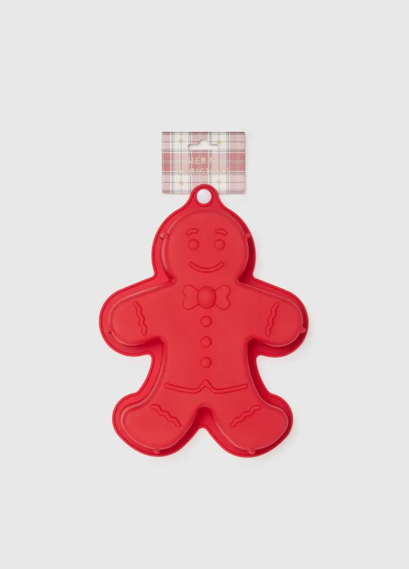 Stampo Natalizio Rosso In Silicone Per Dolci A Forma Di Gingerbread, Donna, Rosso
