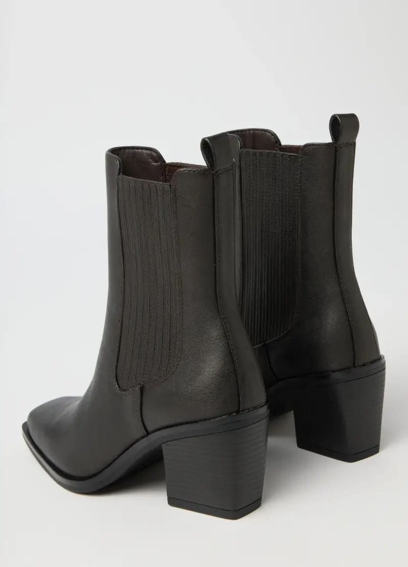 Stivaletti Neri Con Tacco Comodo, Donna, Nero miniatura 3