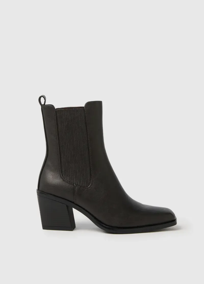 Stivaletti Neri Con Tacco Comodo, Donna, Nero