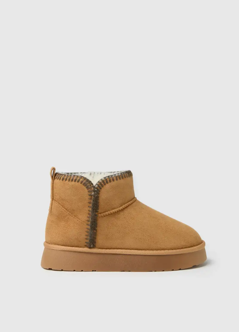 Stivali Marroni Con Fodera Calda, Donna, Marrone