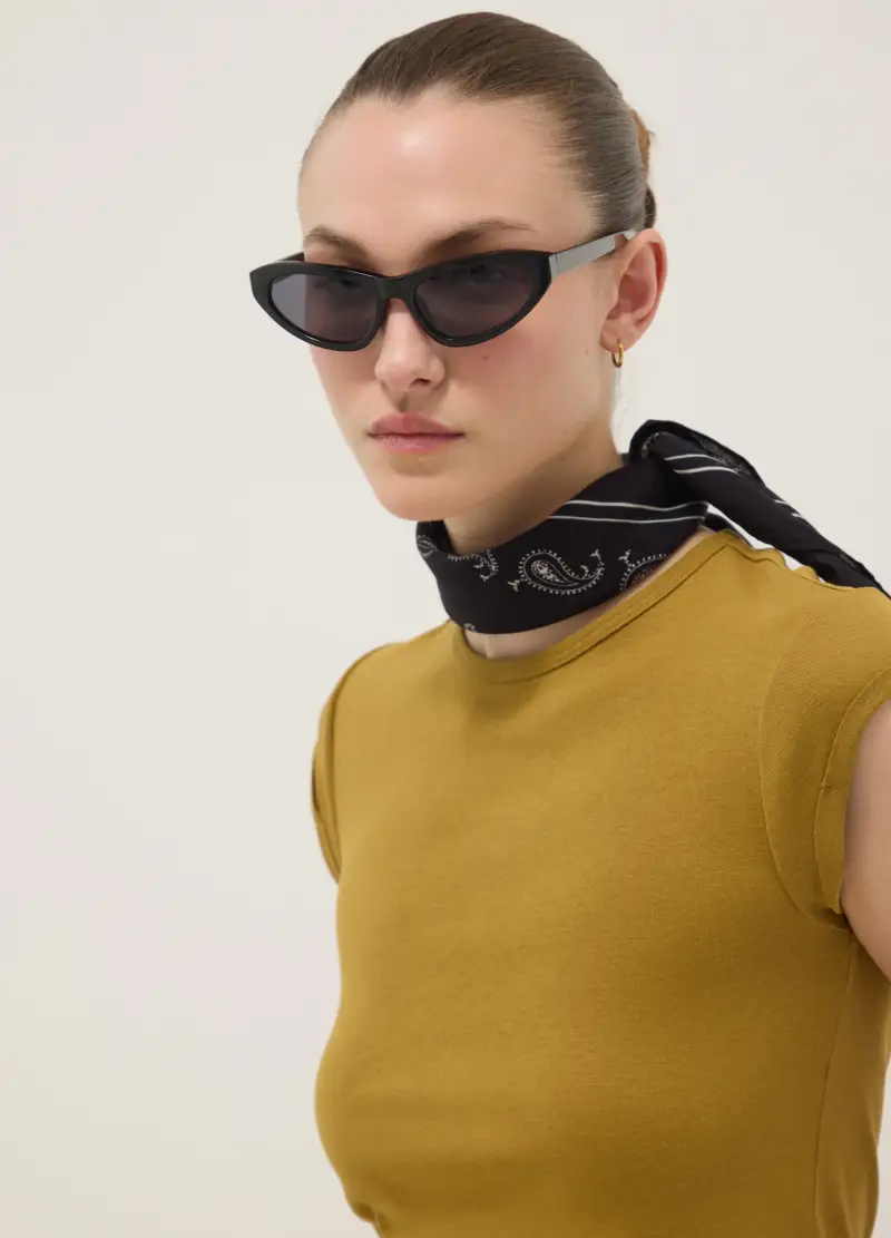 T-shirt A Maniche Corte In Puro Cotone Gialla Regular Fit, Donna, Giallo