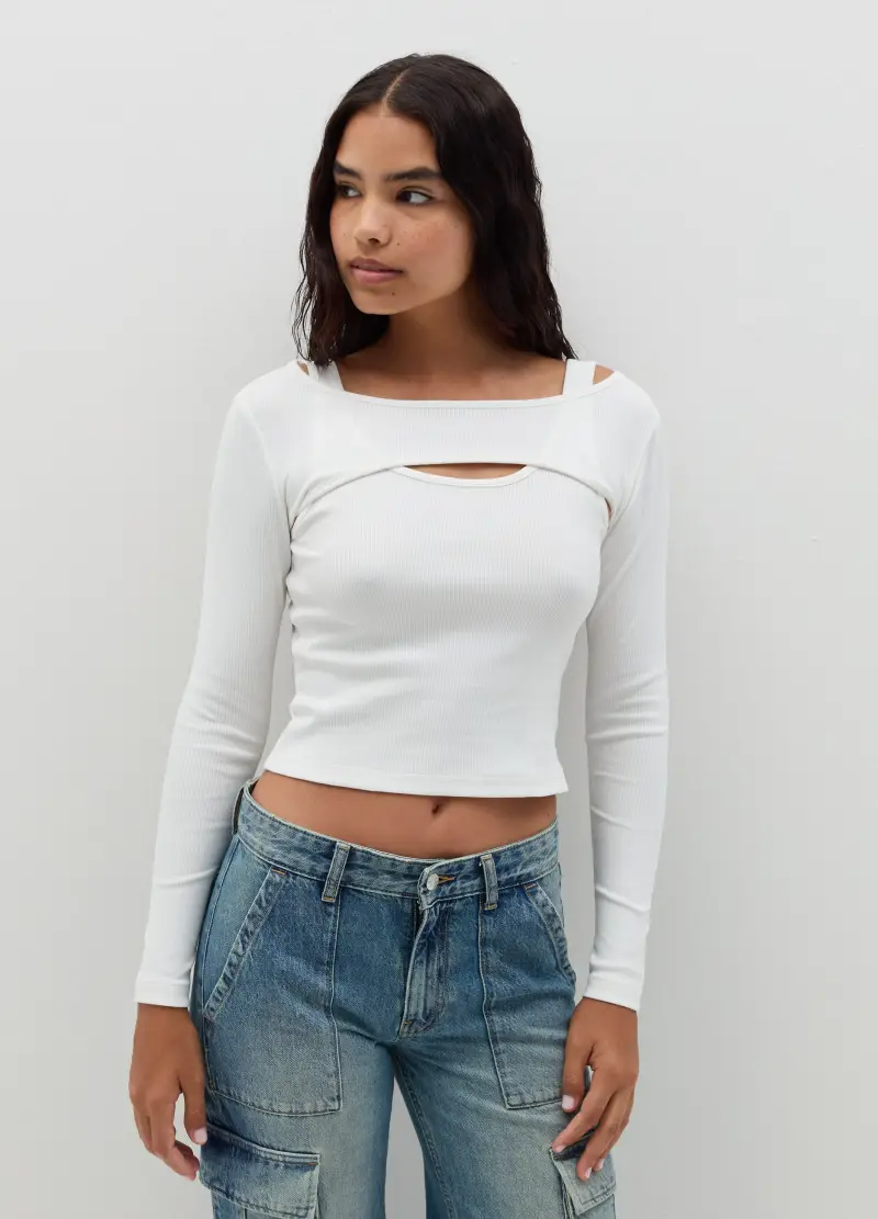 OVS T-shirt Donna Bianco 2615662 miniatura 2