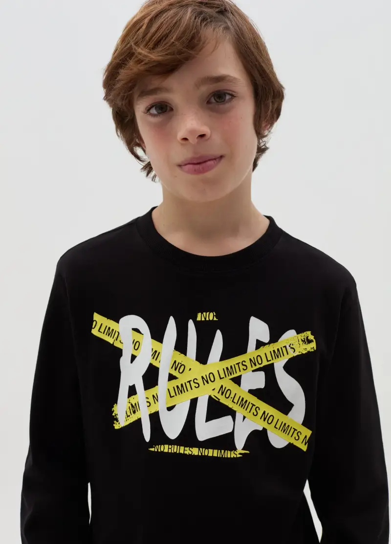 OVS T-shirt Bambino Nero 2735235 miniatura 2