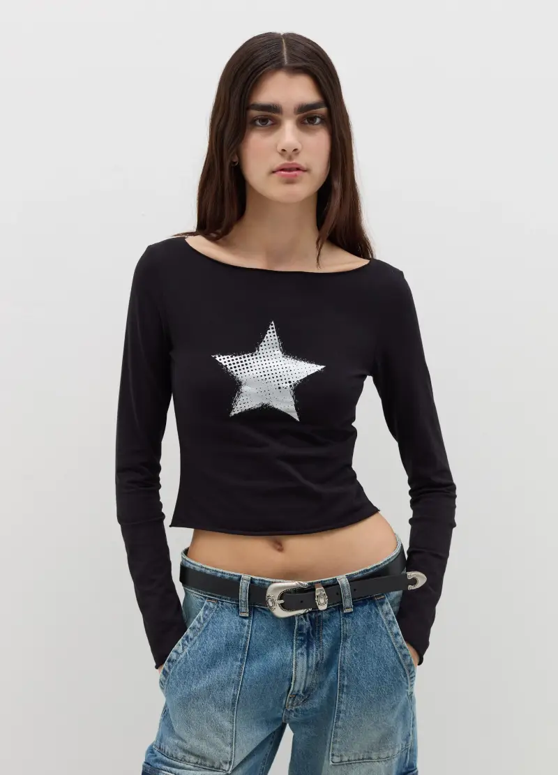 OVS T-shirt Donna Nero 2615655 miniatura 2