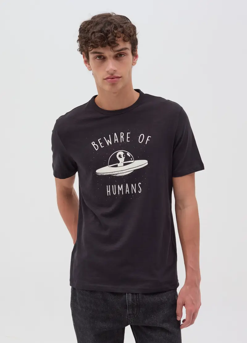 OVS T-shirt Uomo Nero 3960796 miniatura 2