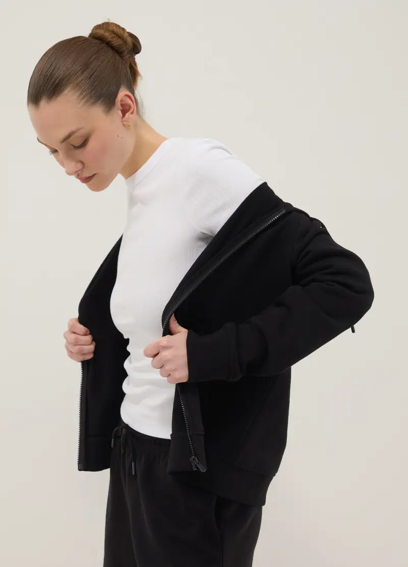 T-shirt Fitted A Maniche Corte In Cotone Elasticizzato Bianco, Donna, Bianco