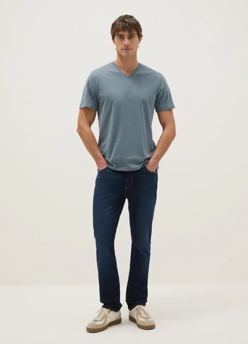 T-shirt In Puro Cotone Grigia Regular Fit, Uomo, Grigio