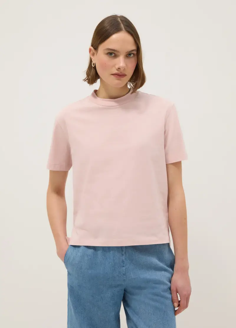 T-shirt In Puro Cotone Rosa Regular Fit, Donna, Rosa