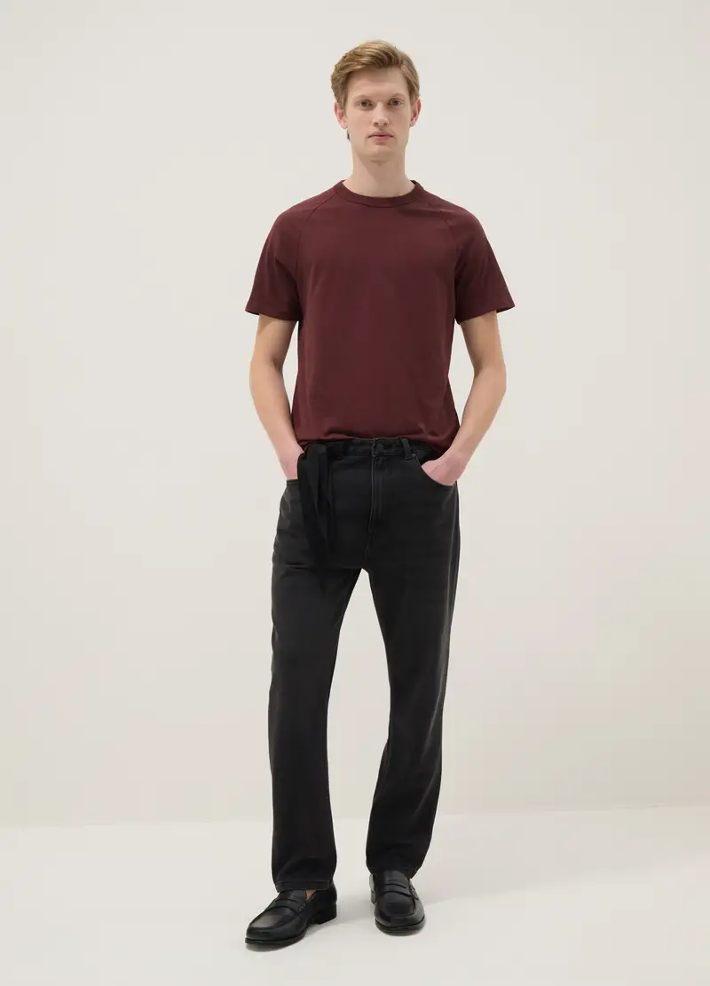 T-shirt In Puro Cotone Rosso Regular Fit, Uomo, Rosso