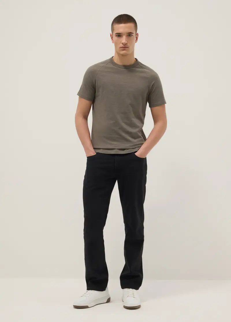 T-shirt In Puro Cotone Verde Regular Fit, Uomo, Verde miniatura 2