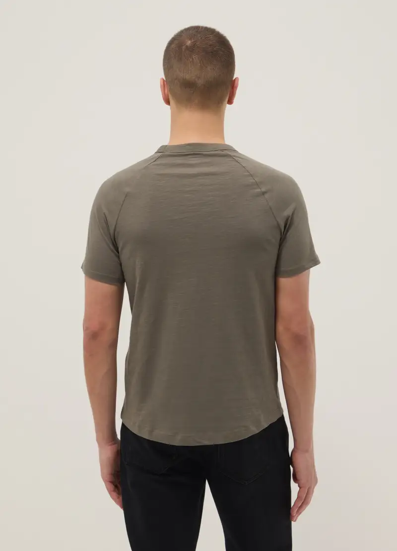 T-shirt In Puro Cotone Verde Regular Fit, Uomo, Verde miniatura 3