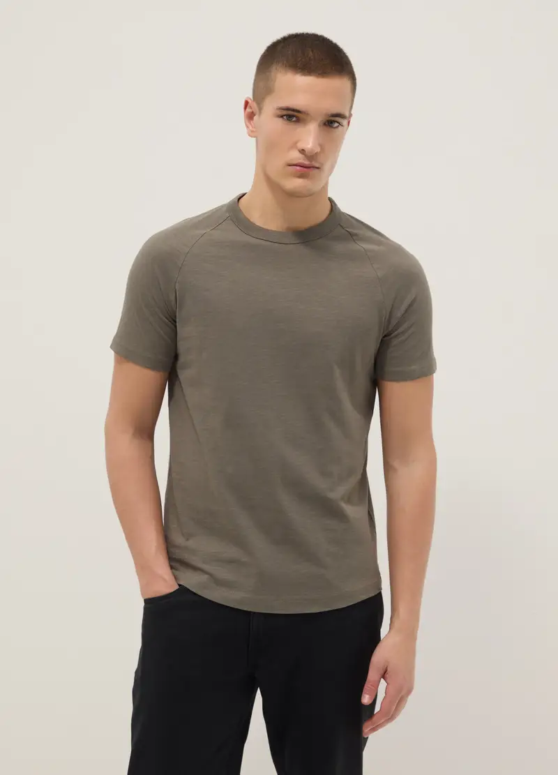 T-shirt In Puro Cotone Verde Regular Fit, Uomo, Verde