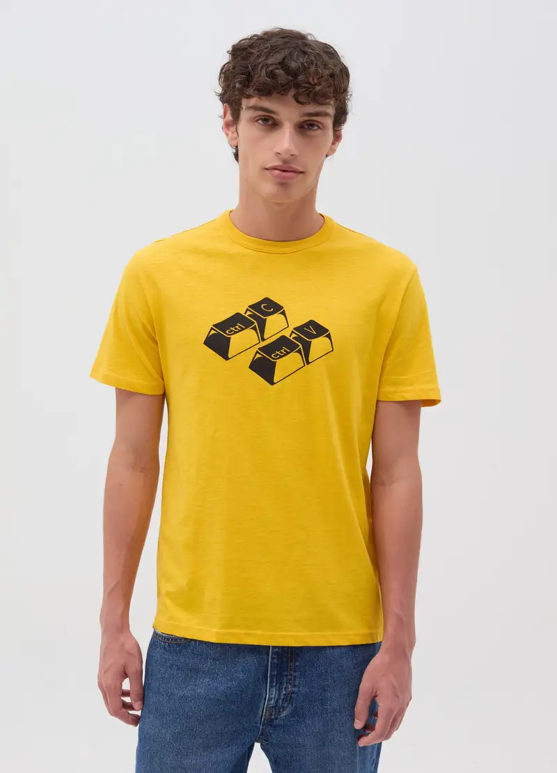 OVS T-shirt Uomo Giallo 4103093 miniatura 2