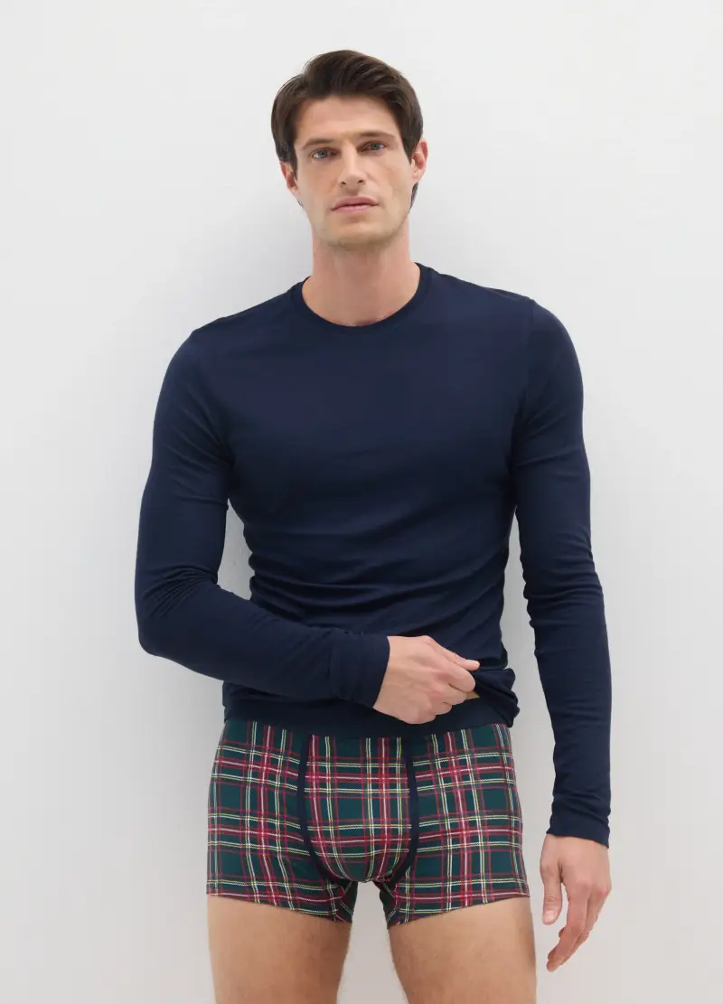 T-shirt Premium Blu In Thermal Modal Cashmere Regular Fit, Uomo, Blu