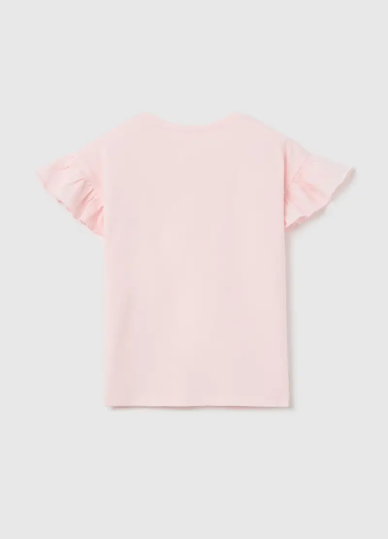 T-shirt Rosa In Cotone Con Strass, Bambina, Rosa miniatura 2