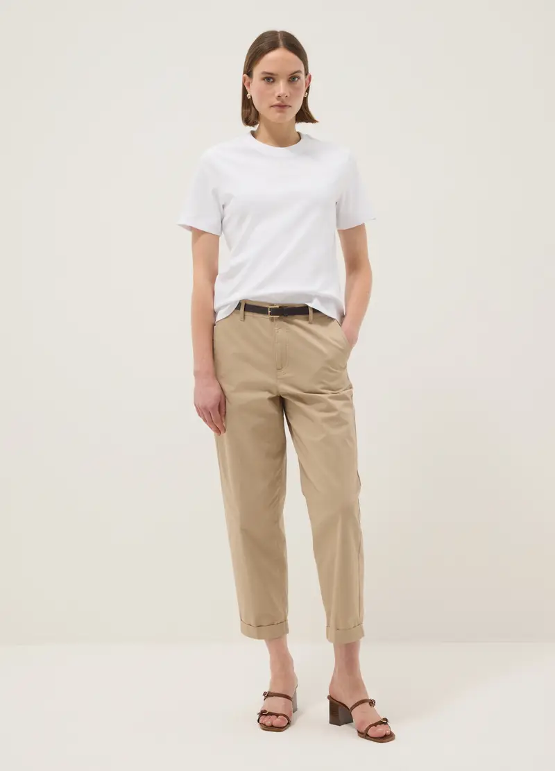 T-shirt The Iconic Tee Bianca In Puro Cotone Relaxed Fit, Donna, Bianco miniatura 3