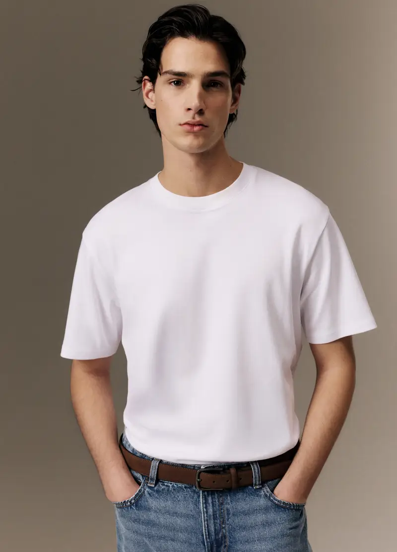 T-shirt The Iconic Tee Bianca In Puro Cotone Relaxed Fit, Uomo, Bianco
