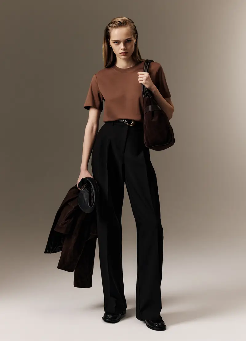 T-shirt The Iconic Tee Marrone In Puro Cotone Relaxed Fit, Donna, Marrone