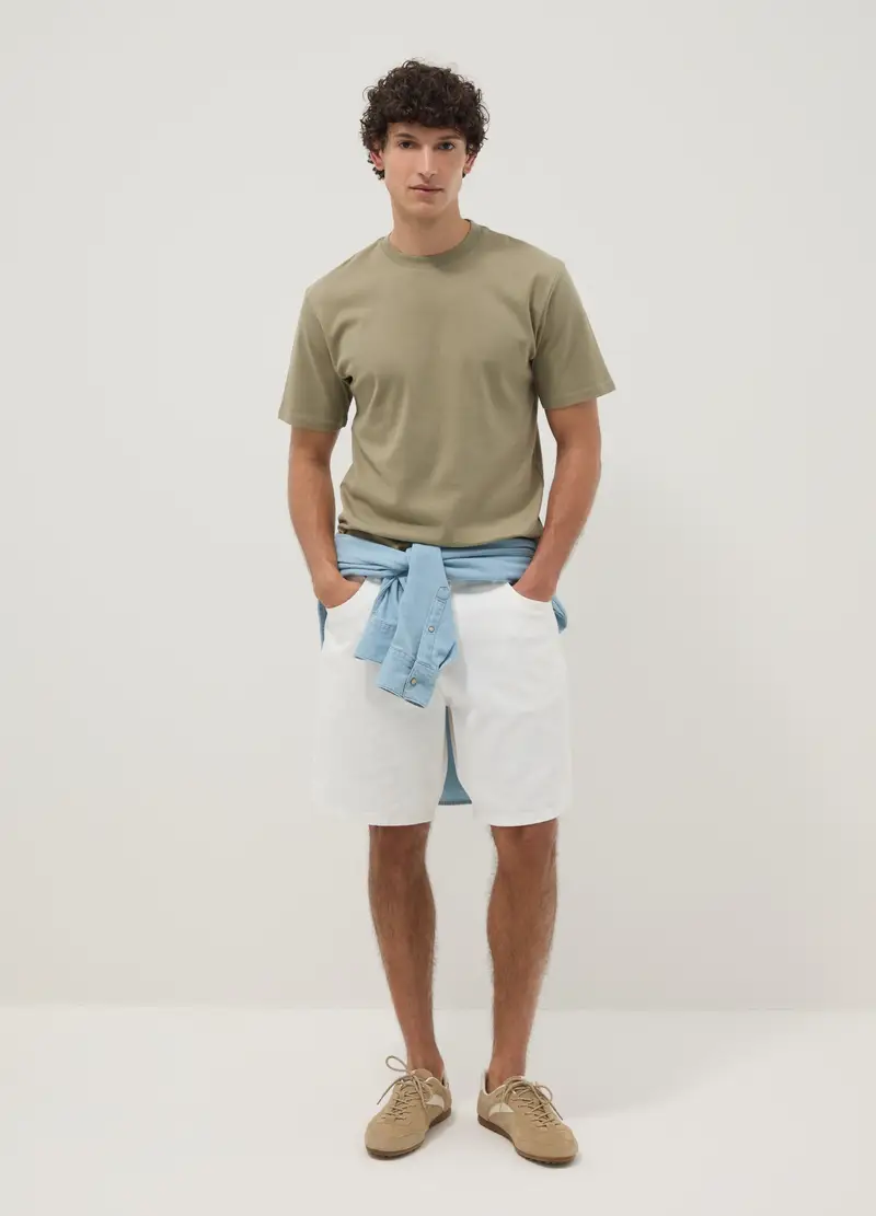 T-shirt The Iconic Tee Verde In Puro Cotone Relaxed Fit, Uomo, Verde miniatura 2