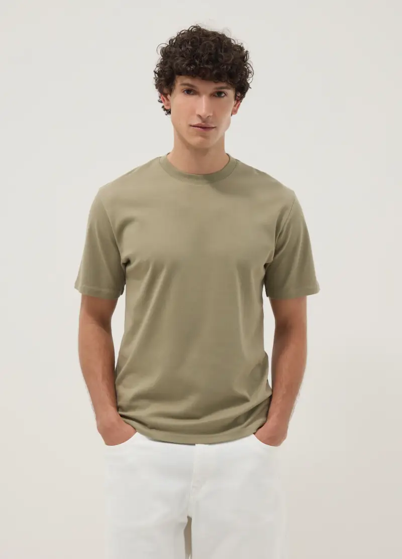 T-shirt The Iconic Tee Verde In Puro Cotone Relaxed Fit, Uomo, Verde miniatura 3