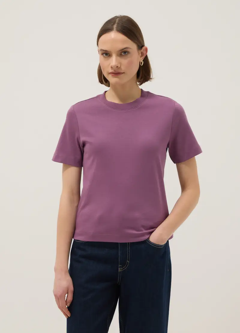 T-shirt The Iconic Tee Viola In Puro Cotone Relaxed Fit, Donna, Viola miniatura 2