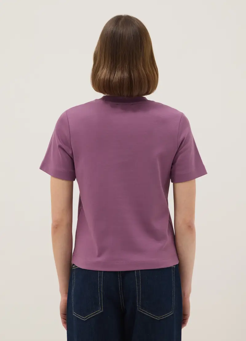 T-shirt The Iconic Tee Viola In Puro Cotone Relaxed Fit, Donna, Viola miniatura 3
