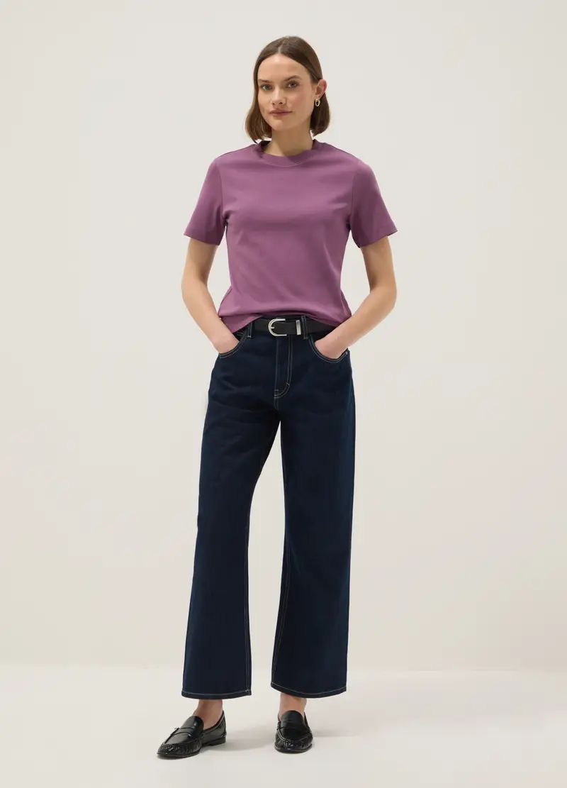 T-shirt The Iconic Tee Viola In Puro Cotone Relaxed Fit, Donna, Viola
