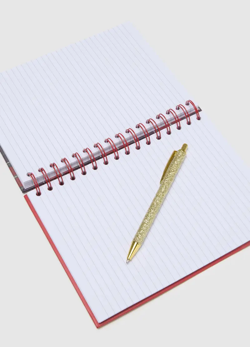 Taccuino Natalizio In Carta Multicolor A Quadri Con Penna, Donna, Multicolor miniatura 3