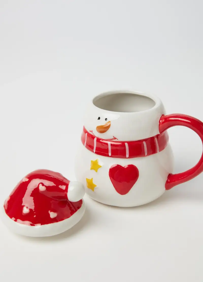 Tazza Con Coperchio Pupazzo Di Neve, Donna, Multicolor miniatura 3