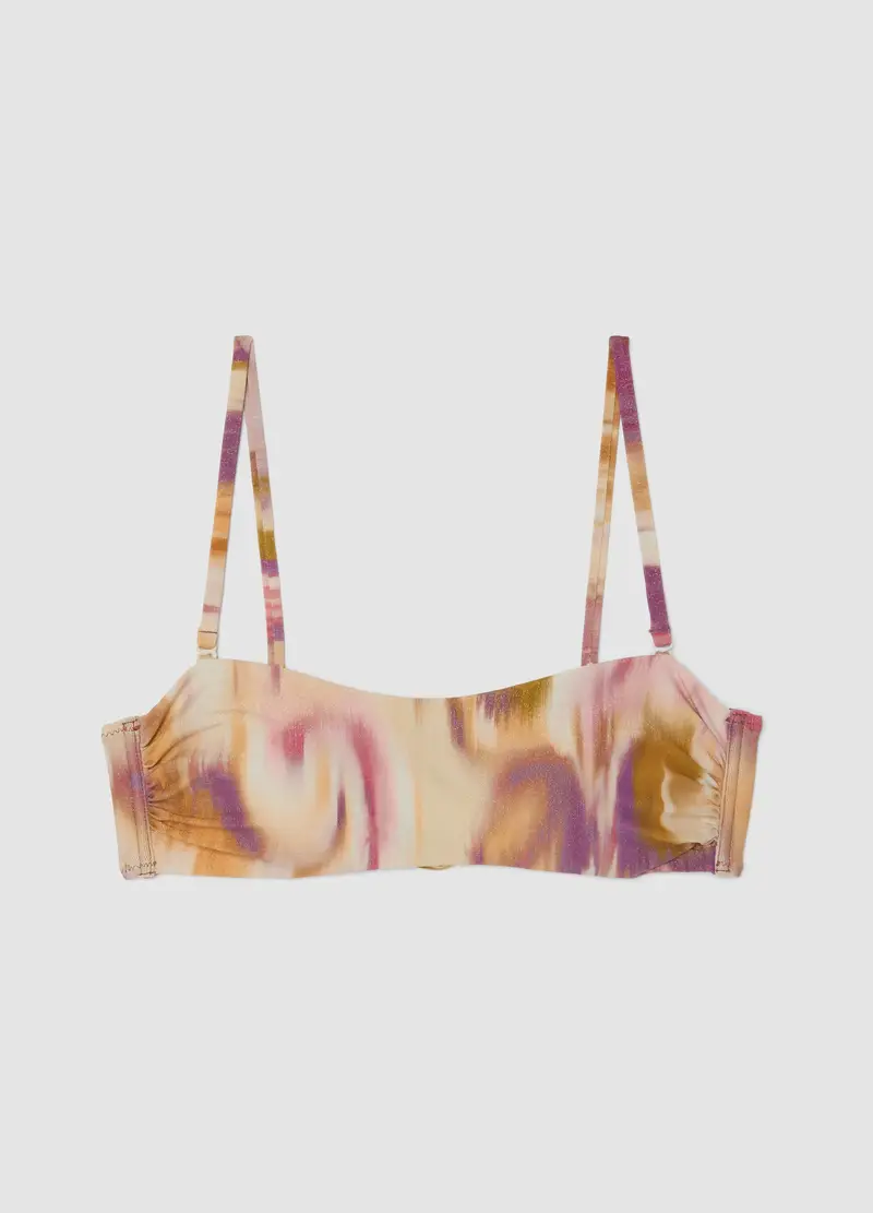 Top Bikini A Fascia In Tessuto Elasticizzato Multicolor, Donna, Multicolor