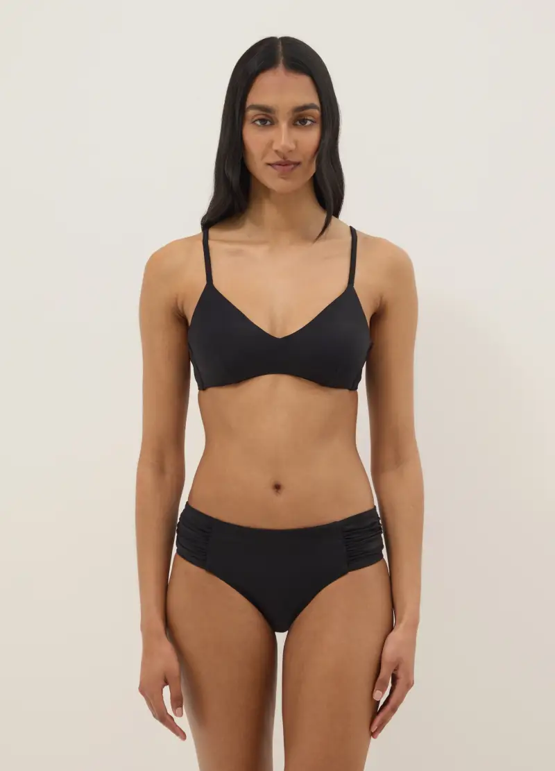 Top Bikini A Triangolo Nero Con Imbottitura Removibile, Donna, Nero miniatura 2