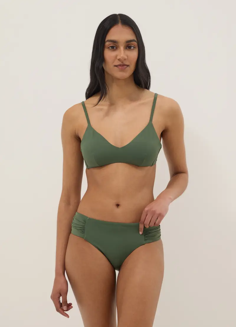 Top Bikini A Triangolo Verde Con Imbottitura Removibile, Donna, Verde miniatura 2