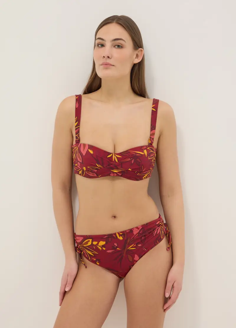 Top Bikini Balconette Elasticizzato Multicolor Con Motivo Floreale, Donna, Multicolor miniatura 2