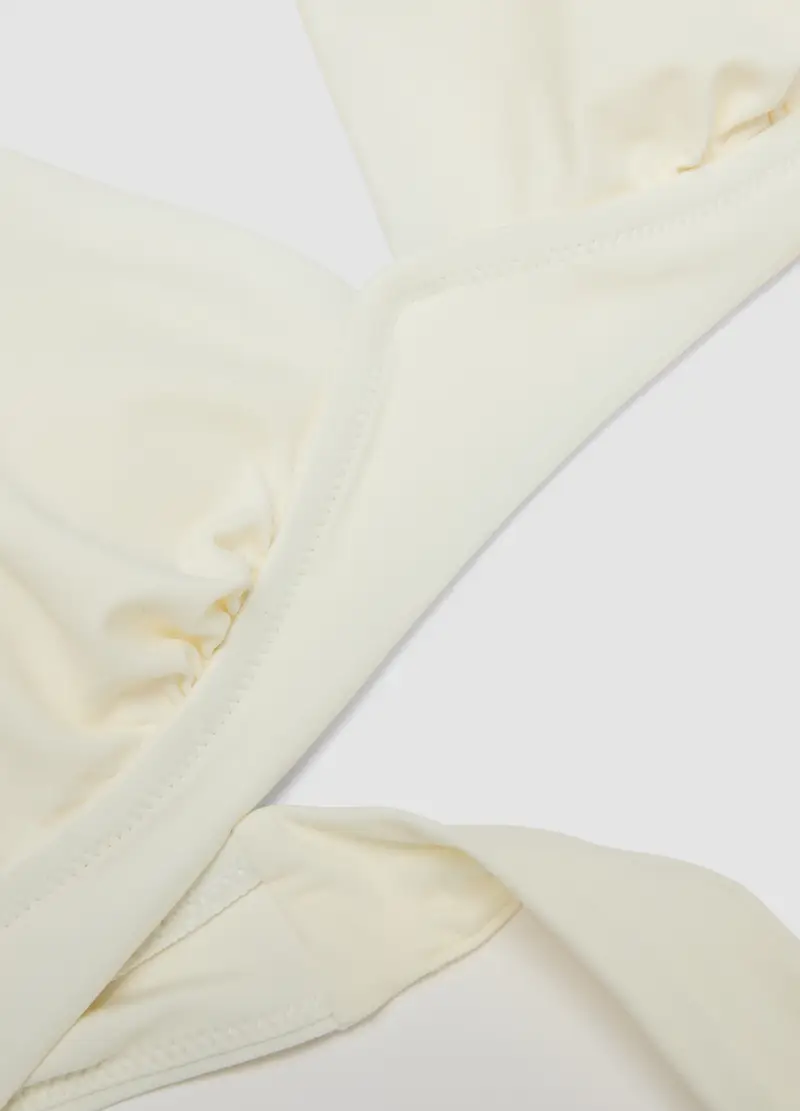 Top Bikini Elasticizzato Bianco A Triangolo, Donna, Bianco miniatura 2