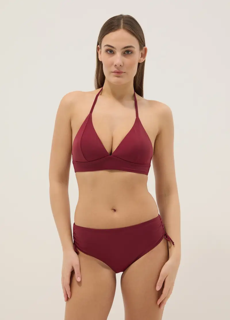 Top Bikini Elasticizzato Rosso Con Imbottitura Removibile, Donna, Rosso miniatura 2
