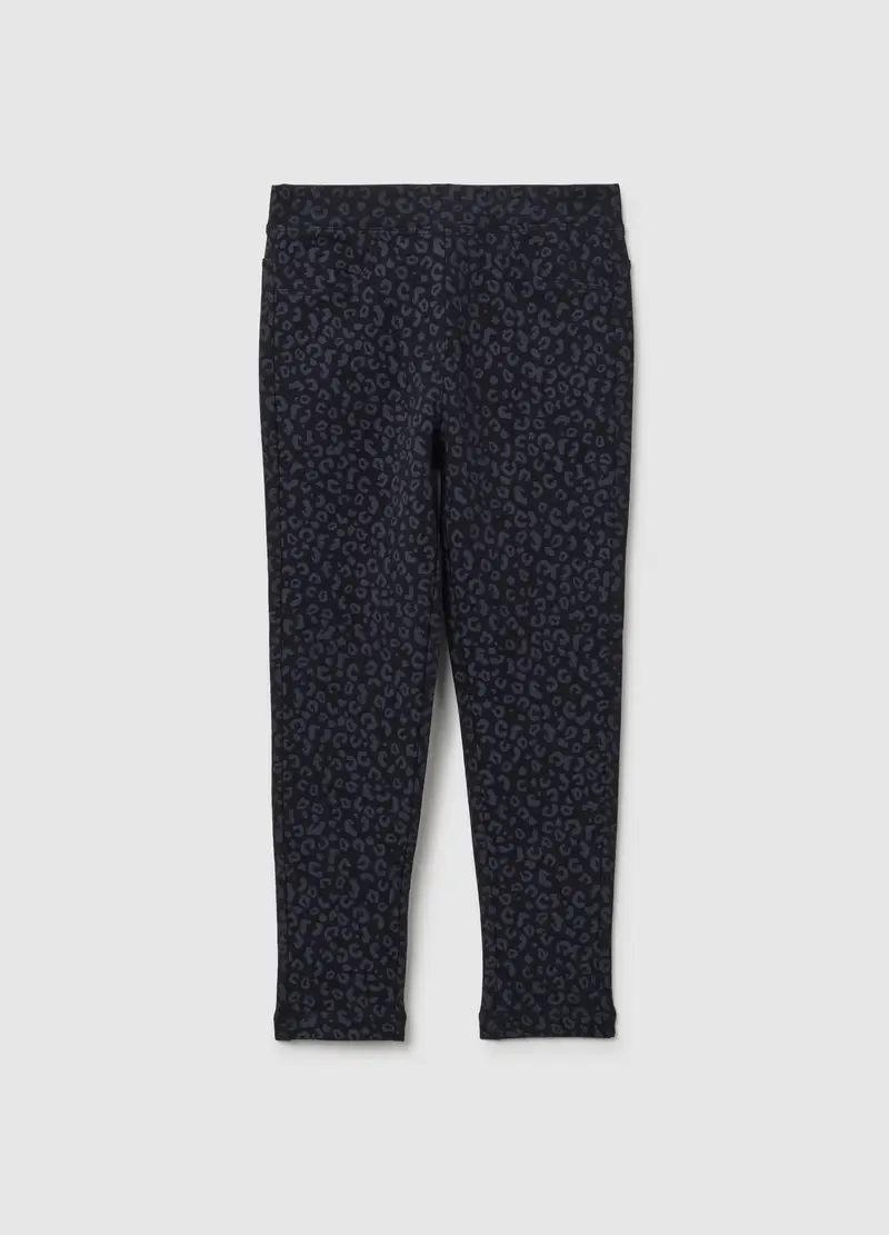 OVS, Treggings Da Bambina In Cotone Nero Slim Fit, Nero, Taglia: 3-4