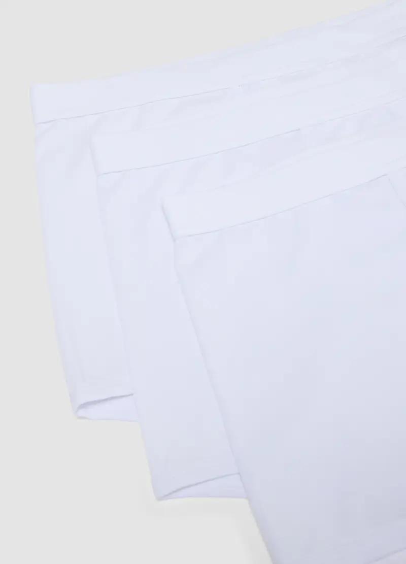 Tripack Boxer In Cotone Elasticizzato Bianco Regular Fit, Uomo, Bianco miniatura 2