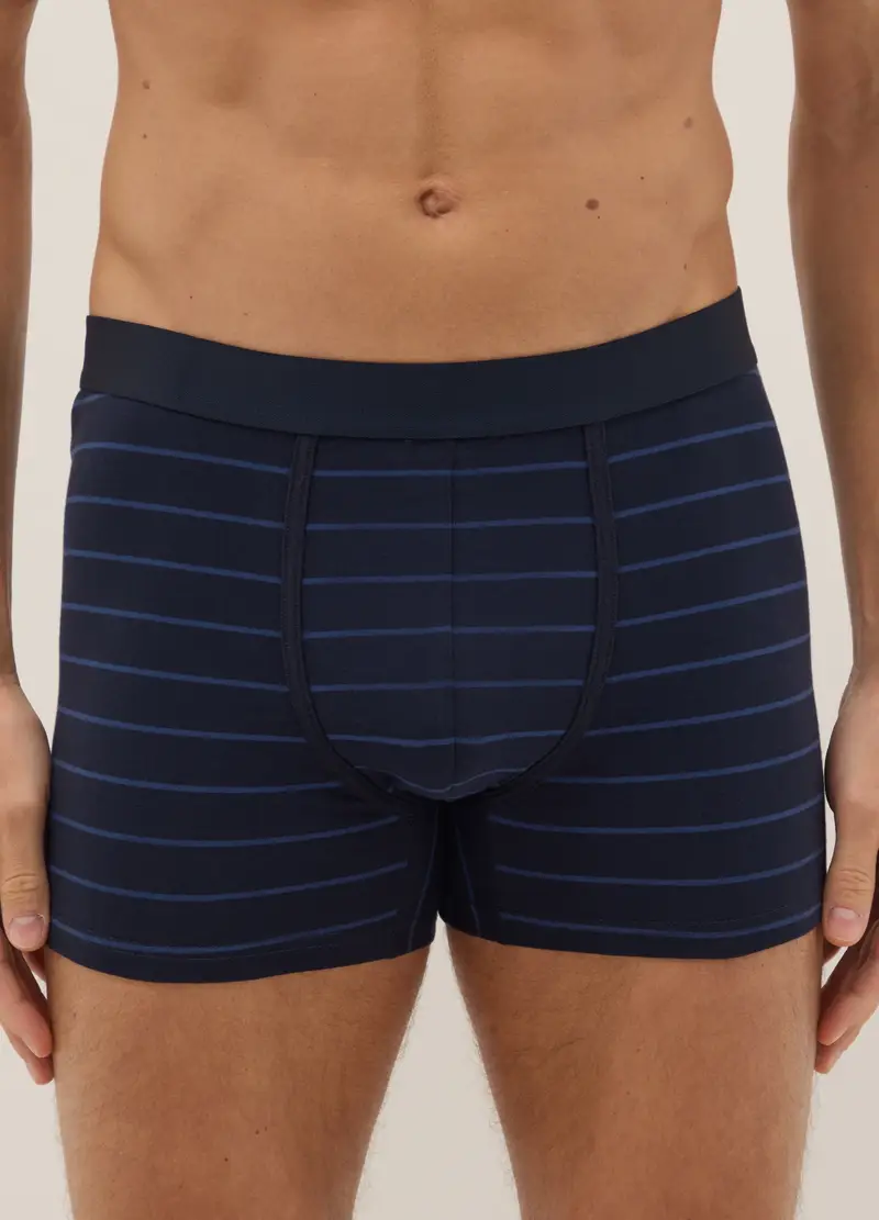 Tripack Boxer In Cotone Elasticizzato Blu Regular Fit, Uomo, Blu miniatura 2